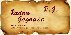Radun Gagović vizit kartica